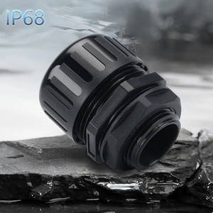 Connecteur de câble AD10-AD54.5 pour tuyau flexible ondulé, presse-étoupe en nylon étanche IP68, adaptateur de conduit noir - Product Image 2
