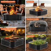 Brasero d'extérieur en bois à brûler soi-même, 48 pouces, robuste, carré, pour patio, emballage pour vente par correspondance