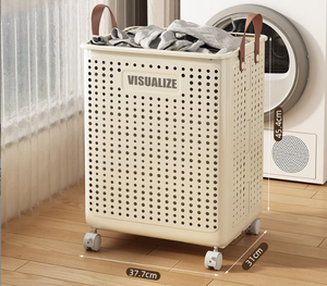 Panier <span class=keywords><strong>à</strong></span> <span class=keywords><strong>linge</strong></span> mince avec couvercle Panier <span class=keywords><strong>à</strong></span> <span class=keywords><strong>linge</strong></span> en plastique pliable avec roues <span class=keywords><strong>Chariot</strong></span> <span class=keywords><strong>à</strong></span> <span class=keywords><strong>linge</strong></span> roulant avec poignée pour un transport facile - Product Image 3