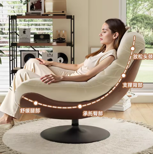 Sillón Giratorio de Lujo, Estilo Nórdico, Muebles Modernos para Hotel u Oficina, Sillón de Cuero o Terciopelo para Sala de Estar, Sofá Individual - Product Image 4