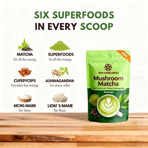 مسحوق فطر الماتشا الأخضر بالجملة، شاي أخضر، أشواغاندا لدعم صحة الدماغ والأمعاء والمناعة وتخفيف التوتر - Product Image 4