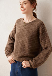 Maglione Casual da <span class=keywords><strong>donna</strong></span> con scollo girocollo in <span class=keywords><strong>maglia</strong></span> Jacquard in Cashmere - Product Image 2