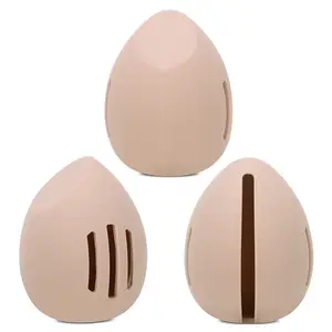 Ingrosso eco-friendly Puff in polvere morbida scatola di conservazione delle uova di bellezza spugna per il trucco da viaggio in Silicone