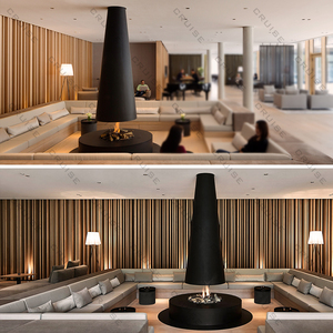 CRUCERO 360 ° Vista <span class=keywords><strong>panorámica</strong></span> de llama Efecto de llama Techo colgante 600mm <span class=keywords><strong>Chimenea</strong></span> suspendida de carbón electrónico - Product Image 3