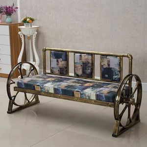 New Retro Metal Iron Spray <b>Paint</b> Waiting Sofa Chair Personalized Customer Seat For Beauty Hair Salon - Product Image 1