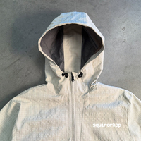 Veste coupe-vent à demi-zip Squirorkop Custom Techwear pour homme, en ripstop imperméable, à capuche, style anorak.