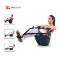 Appareil de musculation multifonction 6 en 1 : Roue abdominale, barre de fitness et bande de résistance pour entraînement musculaire complet
