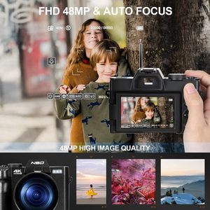 Appareil photo numérique compact NBD avec écran de <span class=keywords><strong>3</strong></span> pouces, rechargeable, 48 <span class=keywords><strong>MP</strong></span> CMOS, zoom numérique 16x, enregistrement vidéo 4K, stabilisation - Product Image 2