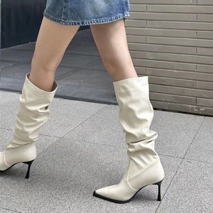 Factory Wholesale Women's Autumn/Winter/Summer CHUKKA <b>Boot</b> 2024 Fashion Waterproof Comfort Square Heel Mid-Calf Pointed Toe - Product Image 2