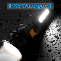 Linterna LED portátil con energía solar, linterna de emergencia de larga duración con reflector COB, antorcha impermeable para supervivencia al aire libre