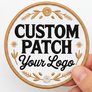 Patchs brodés tissés personnalisés pour extérieur, avec nom, logo, à crochets et boucles, thermocollants, pour chapeaux, sacs, vêtements, DIY, faible MOQ - Product Image 1
