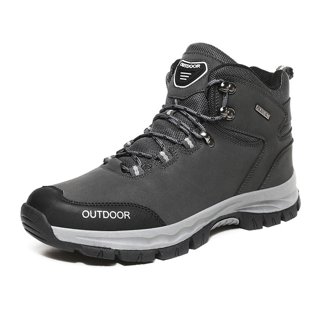 Men's High-Top Waterproof Anti-Skid Hiking Boots Wear-Resistant Outdoor Sports Shoes in Large Sizes for Winter Summer Autumn