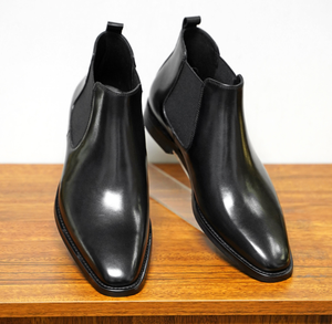 حذاء برقبة تشيلسي إيطالي أنيق من جلد العجل للرجال حذاء برقبة مارتن من جلد البقر بطبقة علوية حذاء برقبة للمشي - Product Image 3