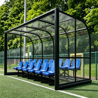 Refugio para Equipo de Fútbol de Aluminio, Protección UV, Ecológico, de Alta Resistencia, Portátil, Banquillo para Jugadores de Fútbol, para Entrenamiento en Estadios