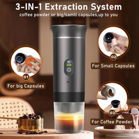 Machine à expresso portable multifonction 3-en-1 pour café chaud ou froid, automatique, pour la maison, les voyages, l'hôtel, la voiture