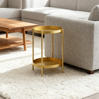Table d'appoint mobile à double niveau, style minimaliste, salon moderne, table basse