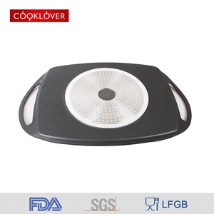 Food grade pressofusione di alluminio marmo non-stick con fondo a induzione griglia quadrata torrefazione pan - Product Image 3