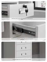 Bureau d'ordinateur en acier de bureau avec un seul tiroir verrouillable, bureau d'écriture pour médecins et comptables, établi en acier inoxydable