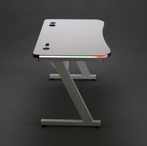 Modern <strong>White</strong> E-sports Table With LED Light Gaming <strong>PC</strong> <strong>Desk</strong> Computer Racing Gaming <strong>Desk</strong> - Product Image 3