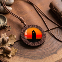 Photo de couple personnalisable, cadre tissé, collier en bois, confession douce, cadeau de niche, chaîne pour pull