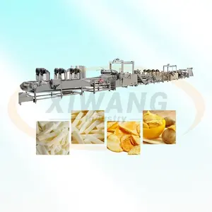 Full Frozen French Fries Production Line Automatic Banana Fresh Potato Strips Chips Machine