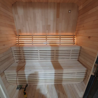 Sauna Uap Kubus Hemlock Hitam untuk 2-4 Orang, Ruangan Modern untuk Rumah, Hotel & Spa