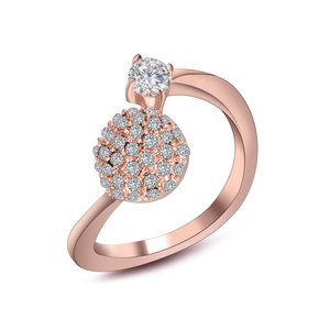 Rose Gold Floral Cluster Diamond <b>Ring</b> Pave Setting Women's Engagement <b>Ring</b> SA429 - Product Image 1