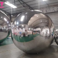 Boule miroir gonflable argentée pour activités de plein air