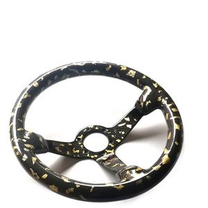 Volante de Fibra de Carbono con Detalles en Lámina Dorada SHENYU - Diseño de Tres Radios, 5 mm de Grosor, Multifunción, Dimensiones Personalizadas - Product Image 6