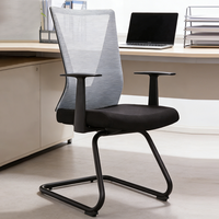 Chaises de bureau modernes à dossier mi-haut en maille, directement de l'usine, ensemble de chaises de bureau professionnelles avec pieds en métal pour salle de réunion et salle d'attente