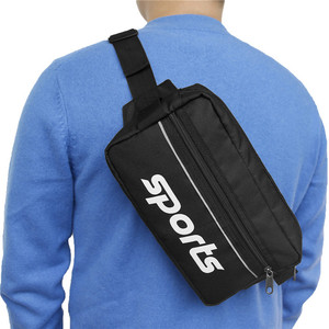 Sac banane de sport noir en polyester unisexe, sacoche bandoulière pour téléphone portable, idéal pour les activités de plein air - Product Image 3