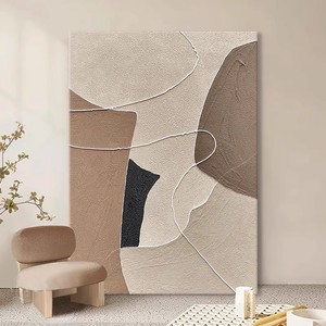 Abstract Oil Painting Rectangle Frameless Hand Painted Modern Wabi Sabi Style Living Room Decor <b>Art</b> - Product Image 3