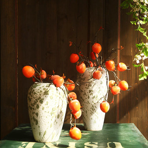 Yihua Floral Art Fleur artificielle en soie de kaki, Décoration intérieure, Style rétro américain, Plante bionique - Product Image 3