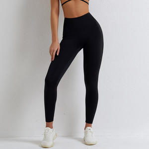 Étirement à quatre voies sans transparence peau nue femme Gym contrôle du ventre Leggings <span class=keywords><strong>de</strong></span> yoga vierges - Product Image 2