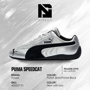 Puma Wmns Speedcat 'metallic Pack - Silver Black' Lace-Up Walking Style Shoes Fashion Stylish Sneaker for Daily Wear - Product Image 6