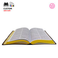Bible personnalisée imprimée, couverture rigide en carton rouge, reliure parfaite, logo en relief, impression de mini-livres
