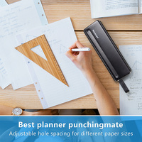 Perforatrice professionnelle Allwin 0660 réglable en métal, revêtement poudré multicolore, six trous, capacité 8 feuilles pour agenda