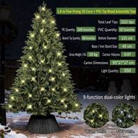 En stock, arbre de Noël artificiel avec lumières LED, forme complète, décorations de Noël pour la maison, fête, décorations de vacances