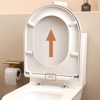 Ensemble de couvercles de toilettes en forme de D/U personnalisés pour le marché britannique, vente en gros, avec bouton unique, déverrouillage rapide, fermeture douce, en plastique PP