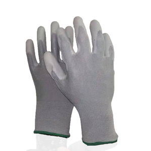 Tressage de fil de cuivre au bout des doigts Gants en PU <span class=keywords><strong>à</strong></span> écran tactile Gants enduits <span class=keywords><strong>à</strong></span> usage quotidien en polyester trempé gris PU - Product Image 5