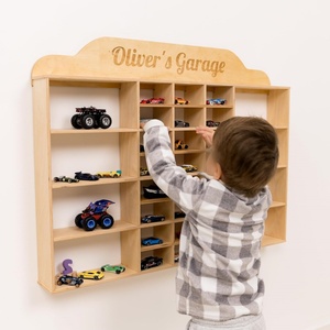 Organisateur mural en bois pour voitures miniatures, style moderne, échelle 1:64, pour salon - Product Image 3
