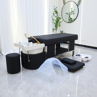 Lit de lavage intégré pour salon de beauté et barbier, avec fonction spa capillaire, cycle d'eau spécial pour salon de beauté thaïlandais et chauffe-eau pour traitement capillaire