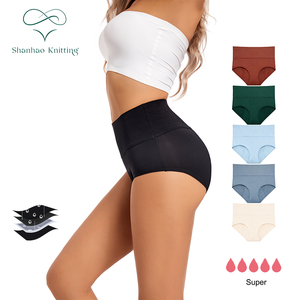 Shanhao, ropa interior posparto de algodón orgánico de talla grande de cintura alta lista para enviar, bragas menstruales de <span class=keywords><strong>Braga</strong></span> de flujo pesado - Product Image 1