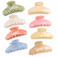 Ume Vente Chaude Pinces à Cheveux en Acétate de Cellulose de Grande Taille 10 cm avec Logo Personnalisé, Vente en Gros
