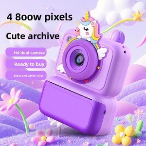 귀여운 만화 캐릭터 신제품 Y350 키즈 인스턴트 듀얼 카메라 (실리콘 케이스 포함) 2.4인치 화면 사진 인쇄 비디오 녹화 어린이 장난감 선물 - Product Image 2