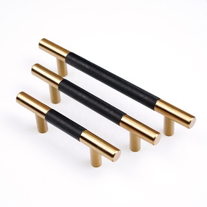 Nuevo producto en forma de T de latón moleteado maneja manija puerta decoracion del hogar Hardware manijas de muebles - Product Image 4