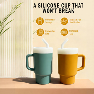 Cangkir bayi Sippy dengan tutup sedotan silikon Kualitas Makanan bebas BPA piring ramah lingkungan pelatih susu aman cangkir makan makanan ringan - Product Image 4
