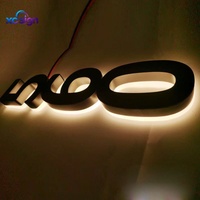 Enseigne lumineuse personnalisée haut de gamme multicolore avec logo rétroéclairé, en métal LED 3D IP65, transformateur AC/DC, pour entreprises, bâtiments, mariages et compatible HomeKit