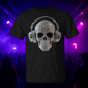 Camiseta de DJ Skull of Diamonds con auriculares, categoría promocional - Product Image 3