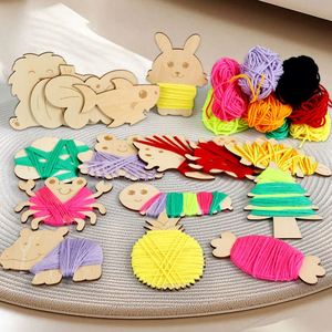 Kits de loisirs créatifs en feutre sans désordre, fournitures d'art et d'artisanat, cadeaux, cartes en bois en forme d'animaux à décorer, kits de jeux DIY pour enfants - Product Image 2